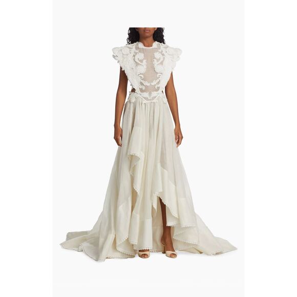 Zimmermann Tama Asymmetric Sequin-Embroidered Gown Size 3 / US 10 - Picture 2 of 15